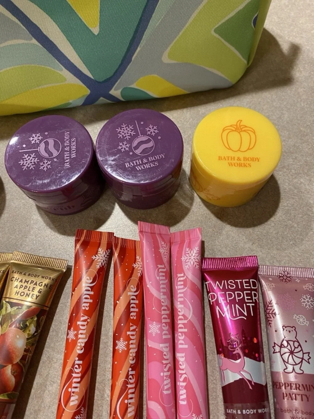 Large Bath and Body Works Lip Gloss and Lip Scrub Lot New Sealed W/Bonus Bag